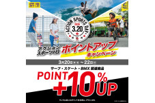 3/20〜22限定！アクションスポーツの日「ポイント+10%」フェア開催！