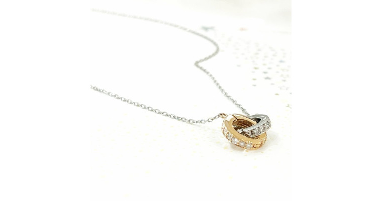 ダブルリング♡ダイヤモンドネックレス