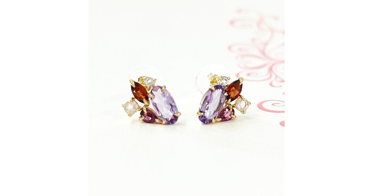 マルチストーン♡ネックレス&ピアス